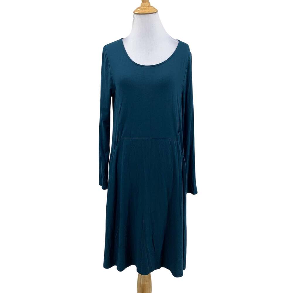 Garnet Hill Dress Womens S Small Everglade Everyday A Line Knit Stretch Pockets